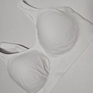 Truekind Women's White Molded Pads Seamless Wirefree Support Bra Size L